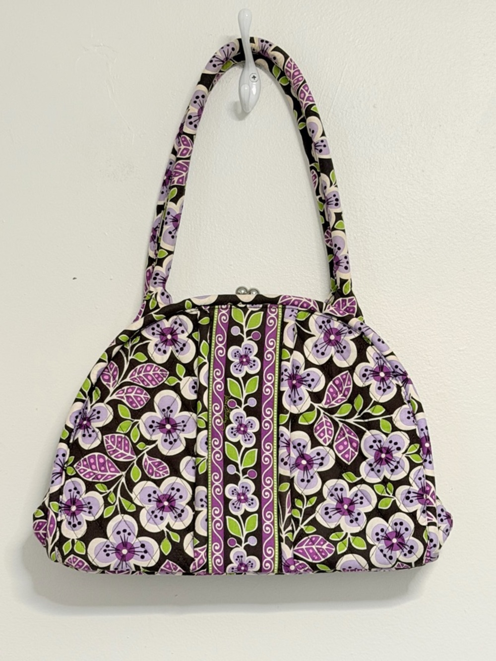 Vera Bradley Plum Petals Shoulder Handbag